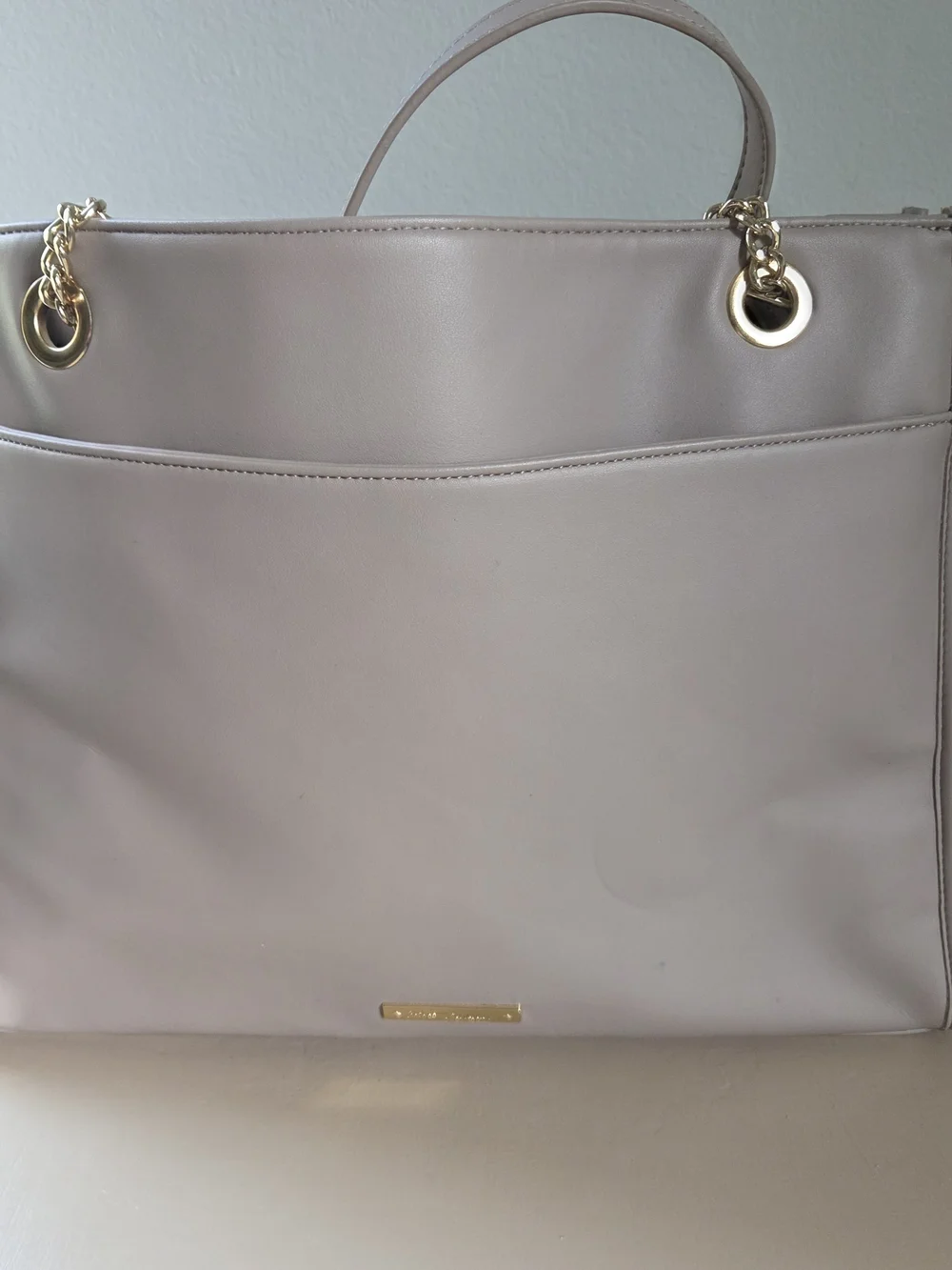 Betsey Johnson Women's Quilted Tote Bag in Light Taupe with Pink Scarf - Picture 3 of 12